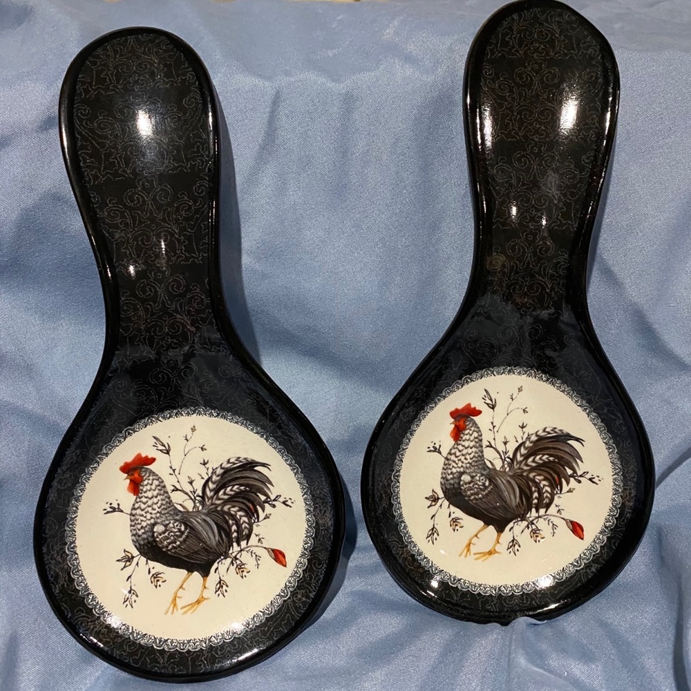 Cracker Barrel Ceramic Rooster Spoon Rest